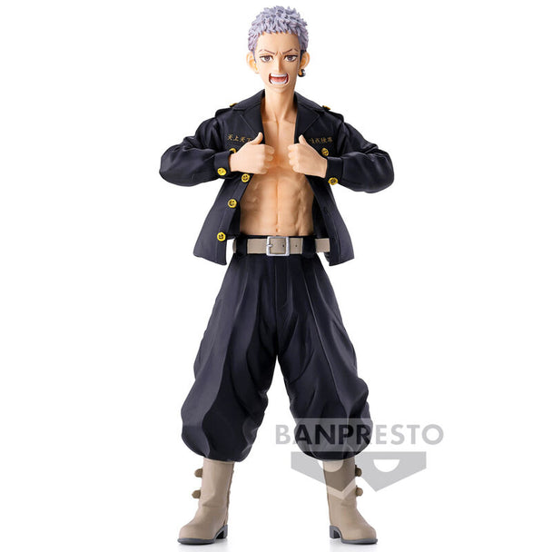 Figurine Takashi Mitsuya Tokyo Revengers de 17cm vue de face avec détails précis