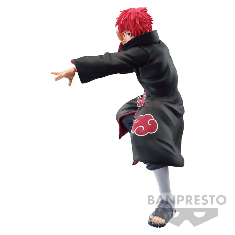 Vue arrière de la figurine Sasori montrant les détails du costume et accessoires