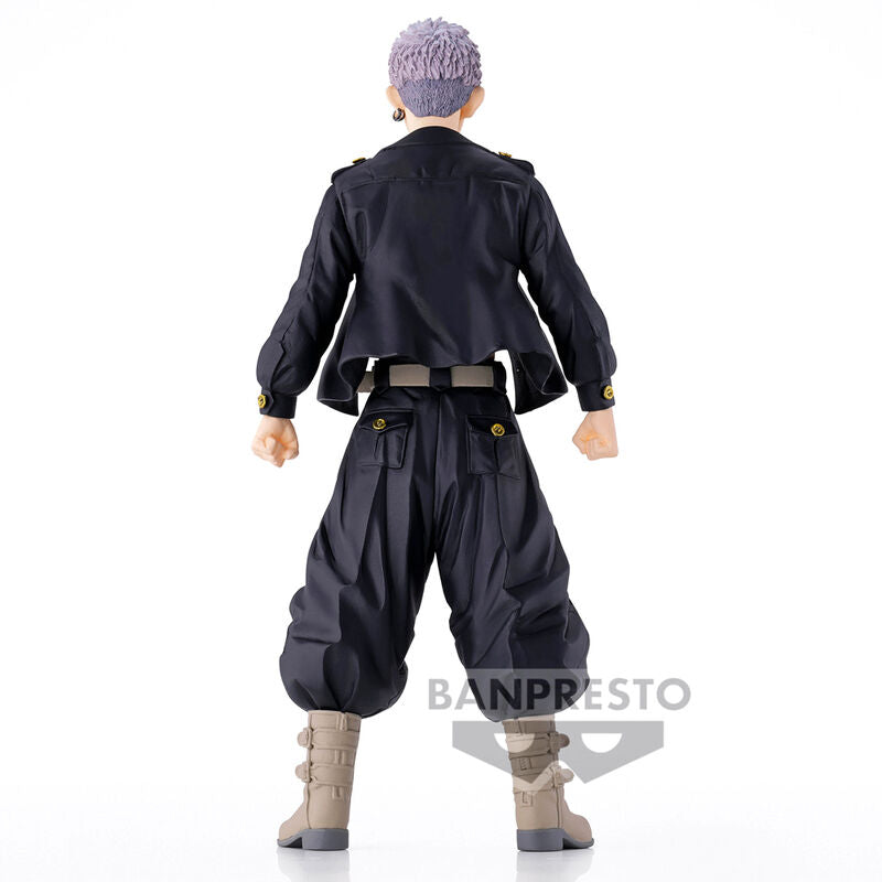 Vue arrière de la figurine Takashi Mitsuya montrant les détails précis de la veste
