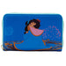 Détail des motifs imprimés colorés sur le portefeuille Loungefly Disney Jasmine