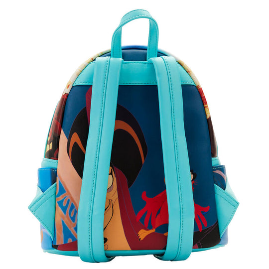 Intérieur du sac à dos Loungefly Jasmine avec doublure coordonnée et espace de rangement