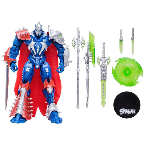 Gros plan sur le visage expressif de la figurine Spawn Designer Edition 18 cm