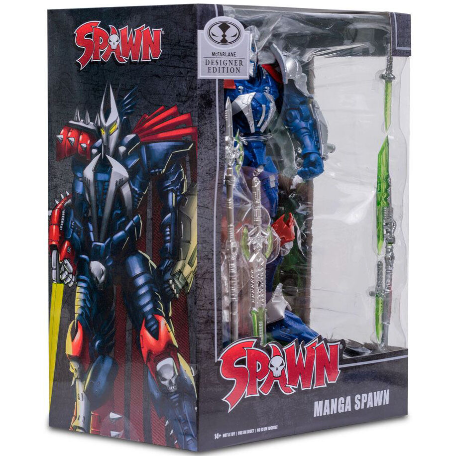 Présentation complète de la figurine Spawn Designer Edition avec tous ses accessoires