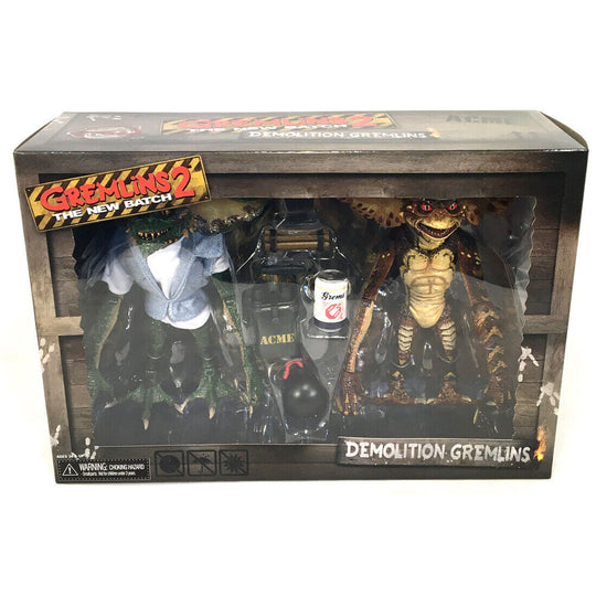 Packaging officiel NECA des figurines Gremlins 2 Ultimate Demolition 15 cm