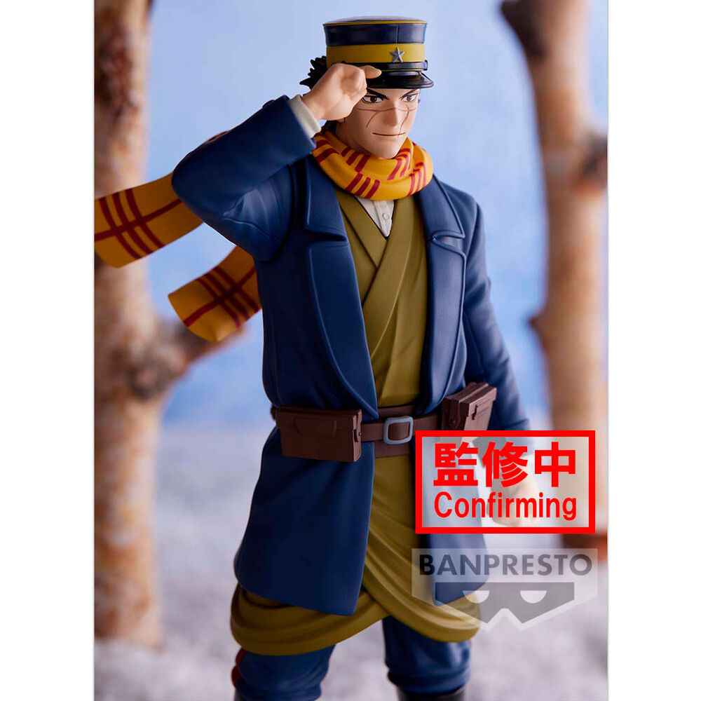 Photo d’ensemble de la figurine Saichi Sugimoto Golden Kamuy avec un fond neutre pour valoriser le produit
