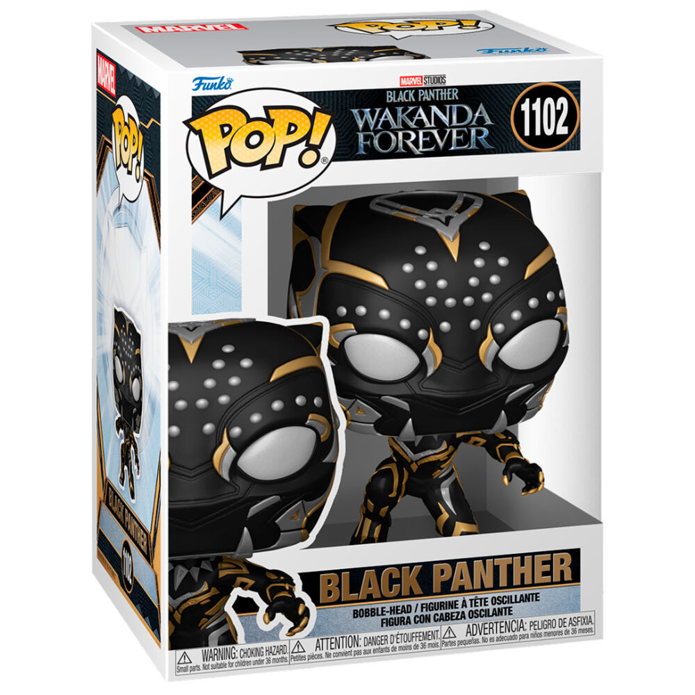 Packaging officiel Funko POP Marvel Black Panther Wakanda Forever avec fenêtre transparente pour collectionneurs