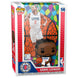 Vue latérale de la figurine Kawhi Leonard Funko POP montrant les couleurs jaune et violet des Lakers