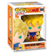 Vue latérale de la figurine Funko POP Dragon Ball Z Goku Super Saiyan montrant les détails du vinyle et la boîte collector