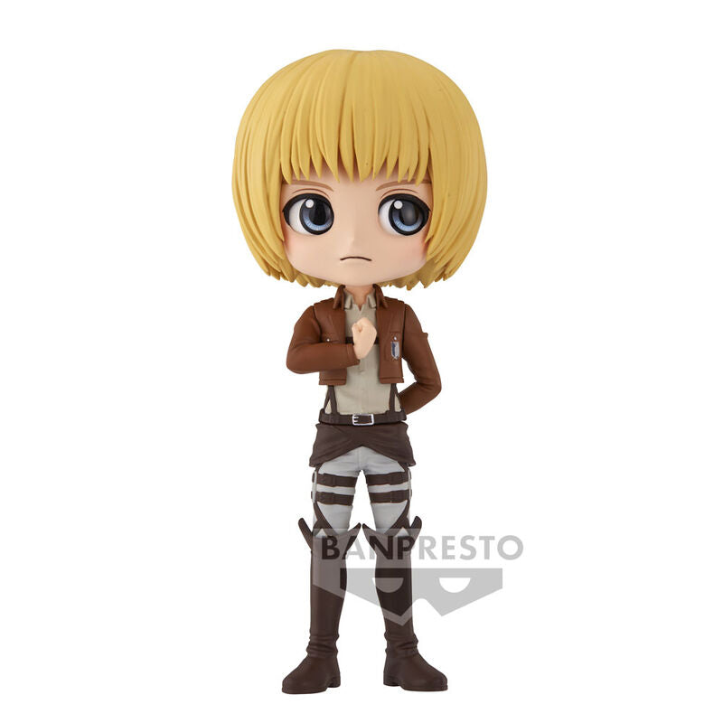Figurine Armin Arlert Q Posket 14cm vue de face avec détails précis et couleurs vives