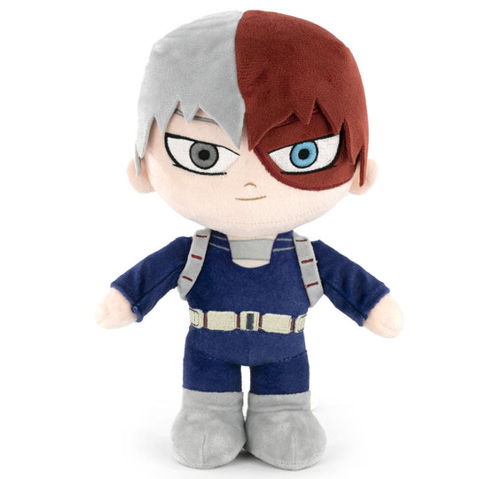 Peluche de Shoto Todoroki de My Hero Academia de 27cm, fabriquée par BONES, vue de face avec détails précis.