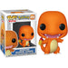 Vue rapprochée de la figurine Funko POP Salamèche montrant les détails précis du visage et des couleurs vives