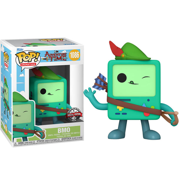 Détail de la figurine Funko POP BMO montrant ses couleurs vives et son design fidèle au personnage