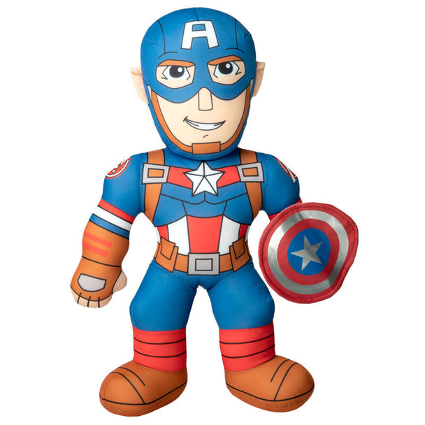 Peluche Captain America Marvel de 38 cm avec son intégré, jouet officiel pour enfants et collectionneurs