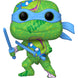 Vue rapprochée de la figurine Funko POP Leonardo Ninja Turtles 2 montrant les détails de peinture et design