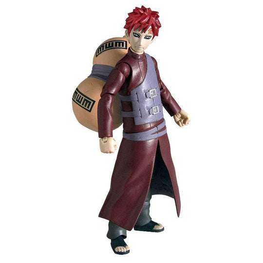 Figurine articulée Gaara Naruto Shippuden Série 2 de 10cm avec accessoires, vue de face sur fond blanc.