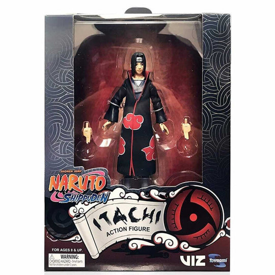 Figurine Itachi Uchiha Naruto Shippuden sur socle, montrant la qualité des finitions TOYNAMI