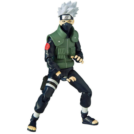 Figurine Kakashi Hatake en pose dynamique avec accessoires sur fond neutre