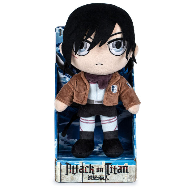 Peluche Mikasa Attack on Titan de 27cm avec détails fidèles et matériaux doux, signée SELECTA VISION.
