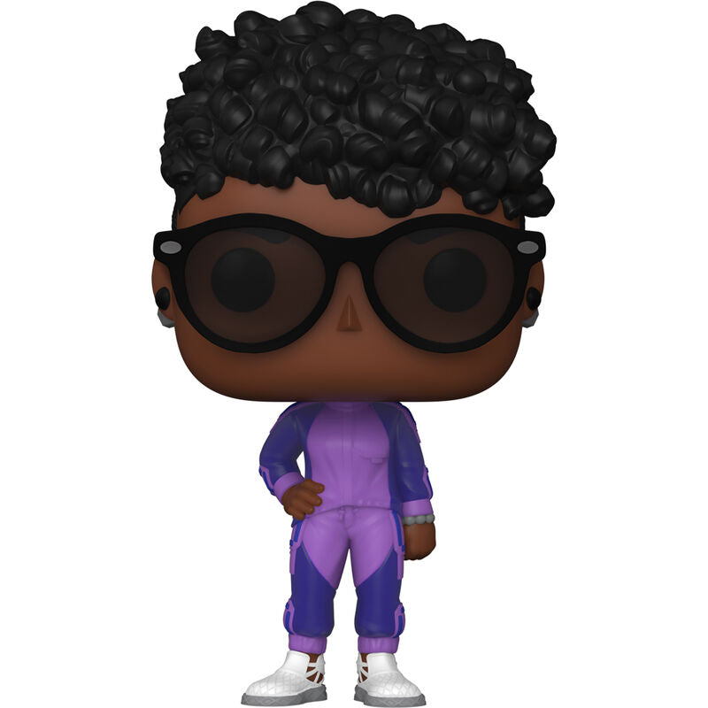 Vue rapprochée de la figurine Shuri Funko POP montrant les couleurs et finitions de qualité