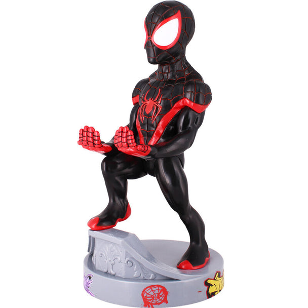 Figurine Marvel Spiderman Miles Morales tenant un support câble de 21 cm EXQUISITE GAMING