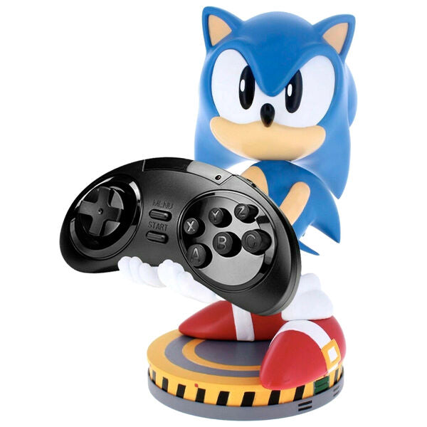 Support Sonic 21cm tenant une manette PlayStation 5 DualSense sur un bureau de jeu