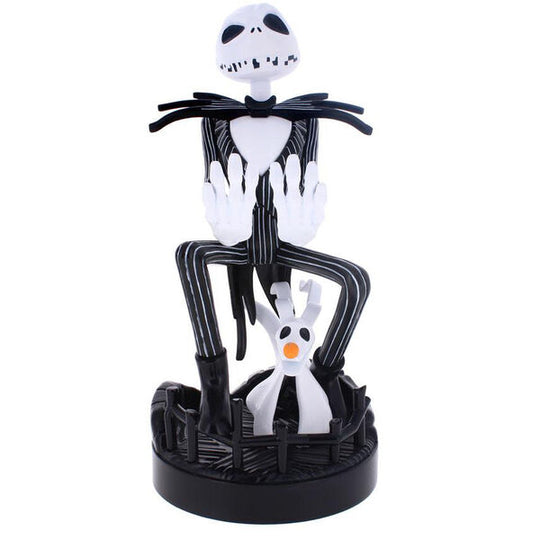Figurine Jack Skellington Disney Nightmare Before Christmas vue de face tenant un support manette