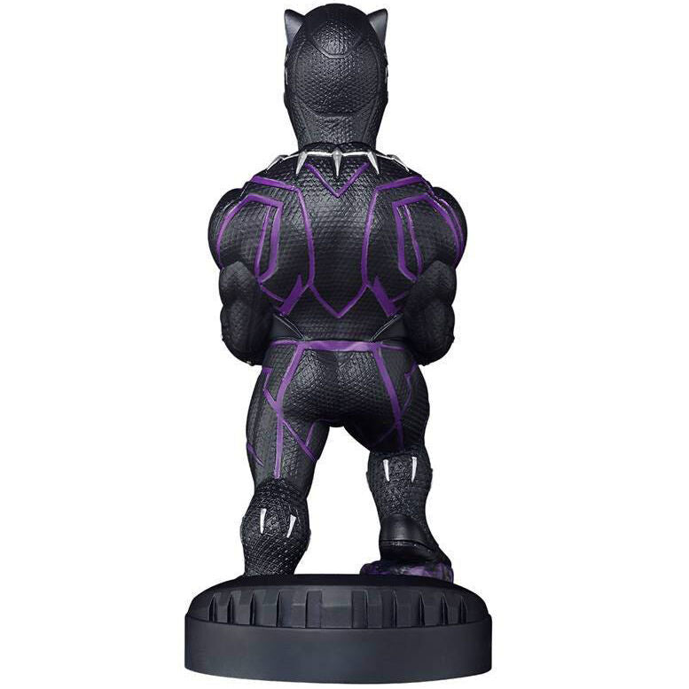 Détail du design du support Cable Guy Black Panther en position verticale sur un bureau