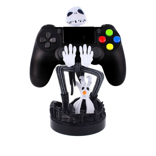 Vue latérale du support manette Jack Skellington avec manette PlayStation 5