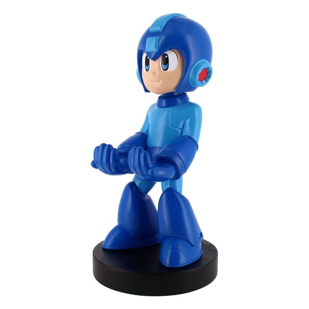 Vue de face du support Mega Man Cable Guy tenant une manette Xbox Series S avec fond neutre