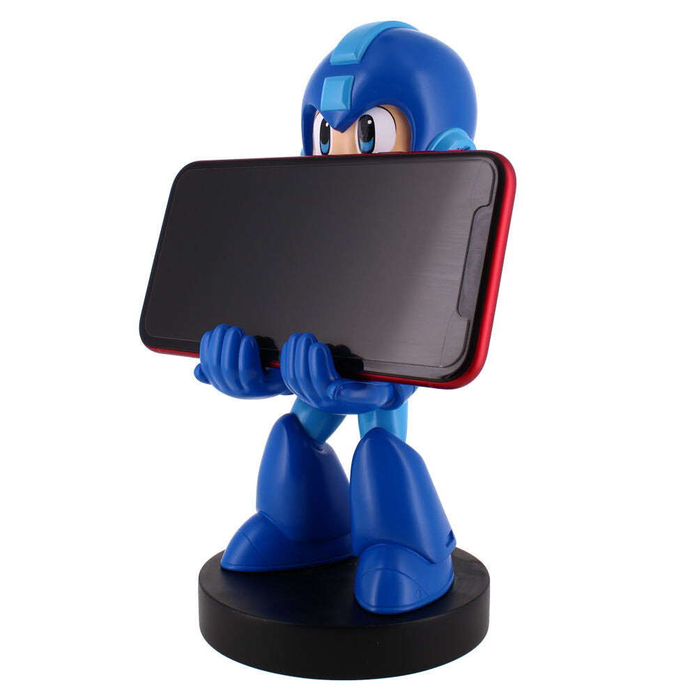 Image rapprochée du pied du support Mega Man montrant la stabilité et la qualité des matériaux