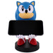 Présentation du support Cable Guy Sonic 30th Anniversary avec un iPhone posé, démontrant la compatibilité smartphone
