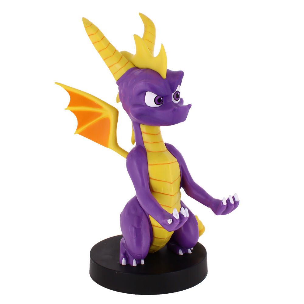 Support Spyro the Dragon affichant un smartphone iPhone posé verticalement pour chargement