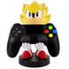Photo du support de manette en usage, illustrant la facilité de chargement et le rangement organisé.