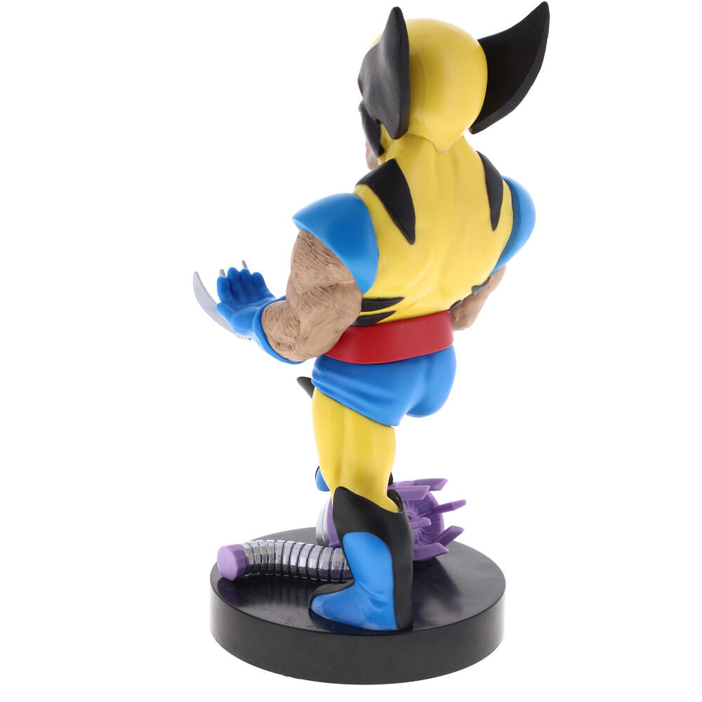 Support Marvel Wolverine en position tenant un smartphone noir compatible iPhone