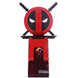 Détail du décor bande dessinée Marvel sur la colonne blanche du support Deadpool Cable Guy