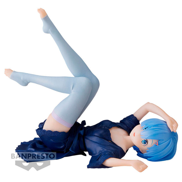 Figurine Rem Relax Time de Re:Zero vue de face avec détails précis et couleurs vives