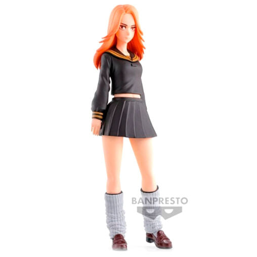 Figurine Yuzuha Shiba Tokyo Revengers en position dynamique, vue de face, haute de 16 cm