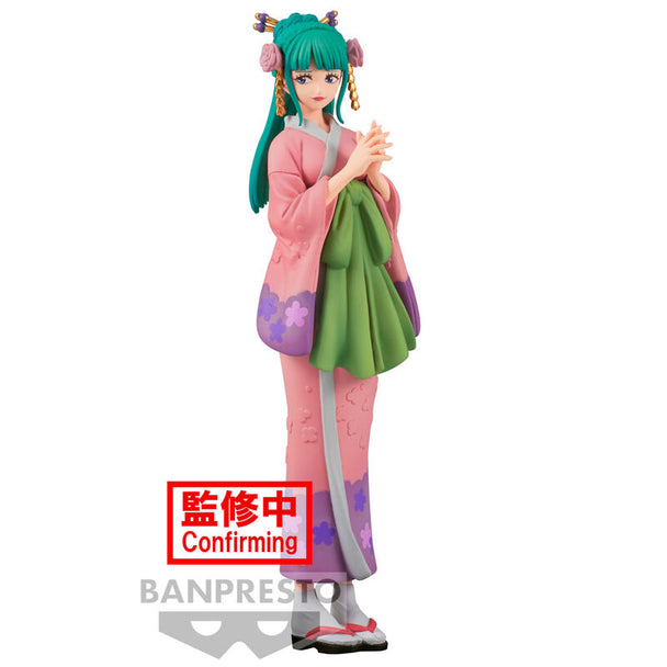 Figurine Kozuki Hiyori de One Piece en position dynamique, vue de face, 16 cm