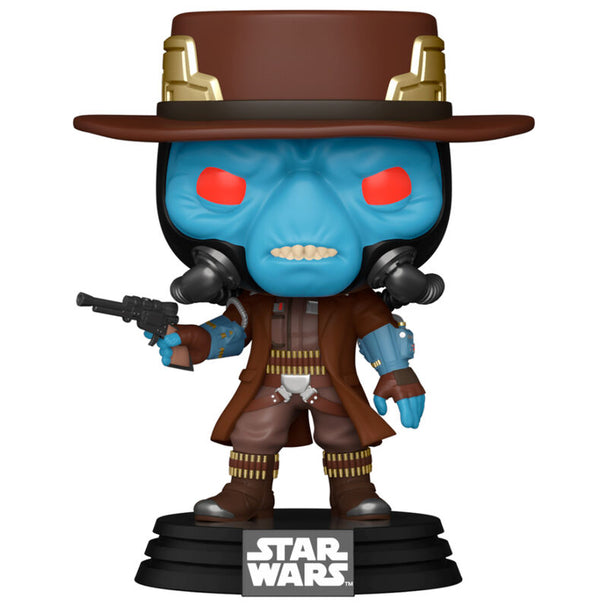 Détail de la figurine Funko POP Cad Bane avec son chapeau caractéristique et son blaster, édition 9 cm