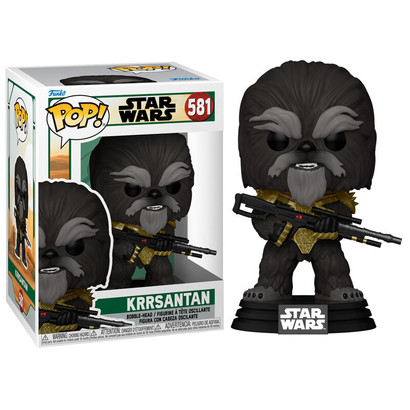 Figurine Funko POP Krrsantan en vinyle 9cm posée sur un support blanc avec éclairage naturel