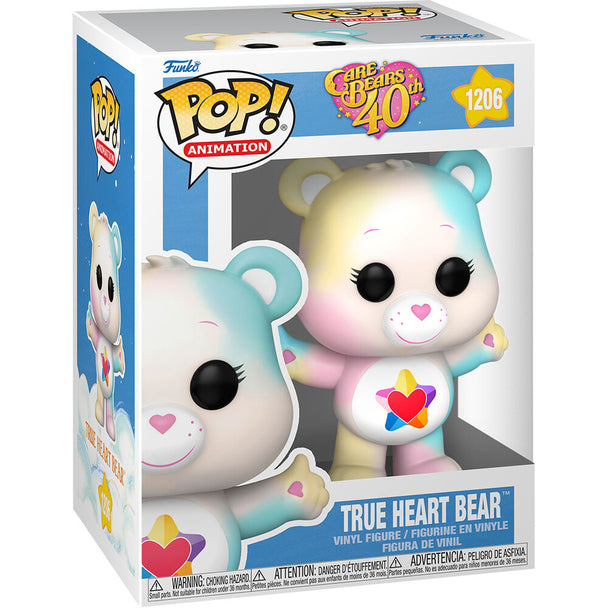 Vue de face de la figurine True Heart Bear Funko POP avec détails colorés et expression souriante