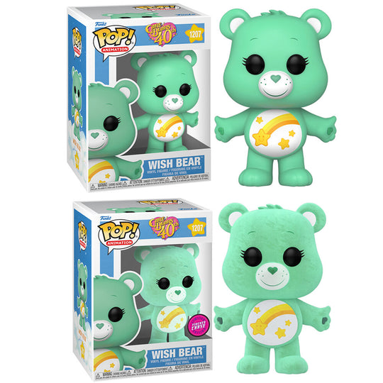 Figurine Funko POP Wish Bear Care Bears édition 40e anniversaire vue de face dans sa boîte cadeau