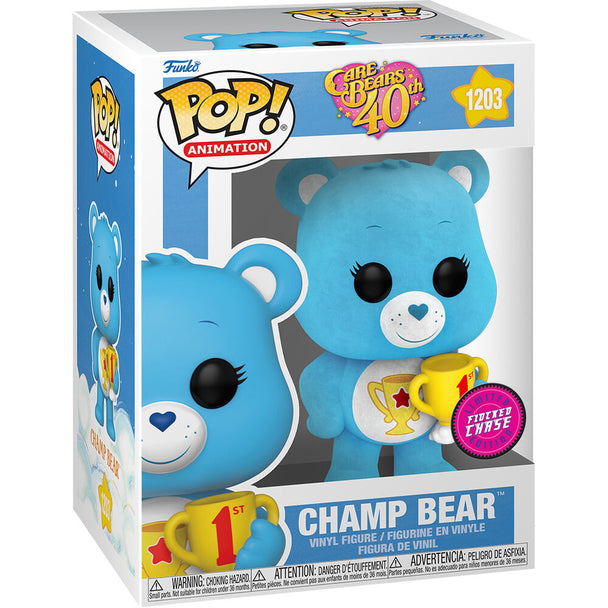Détail de la figurine Funko POP Champ Bear avec ses couleurs vives et son design soigné