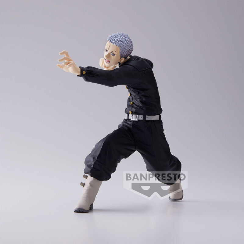 Profil latéral de la figurine Takashi Mitsuya BANPRESTO montrant la posture dynamique