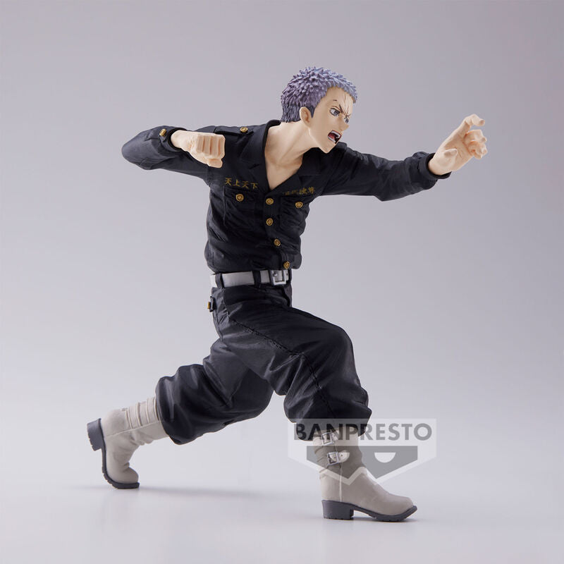 Vue arrière de la figurine Takashi Mitsuya Tokyo Revengers mettant en valeur les finitions
