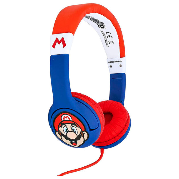 Casque Super Mario Bros pour enfants avec arceau ajustable et coussinets doux, vue de face