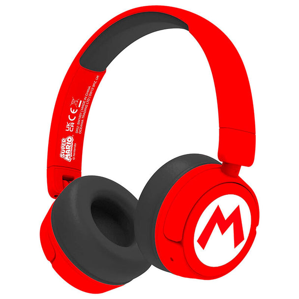 Casque sans fil Super Mario Bros pour enfants avec design coloré et logo emblématique