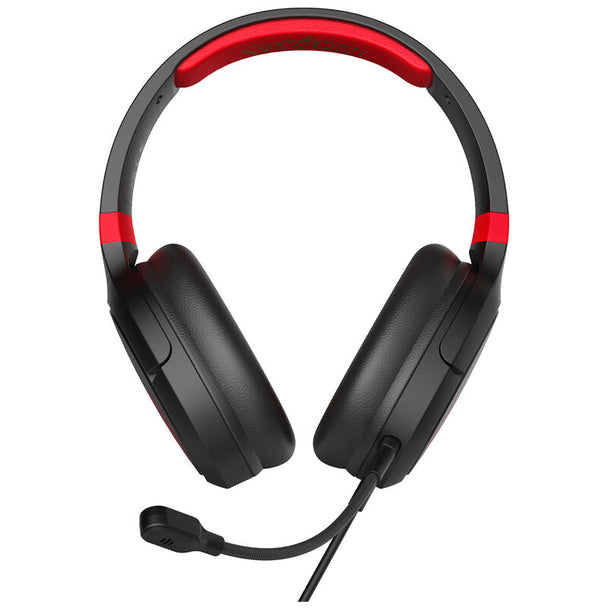 Vue rapprochée de l'oreillette flexible et pivotante du casque gaming Pokémon Pokeball