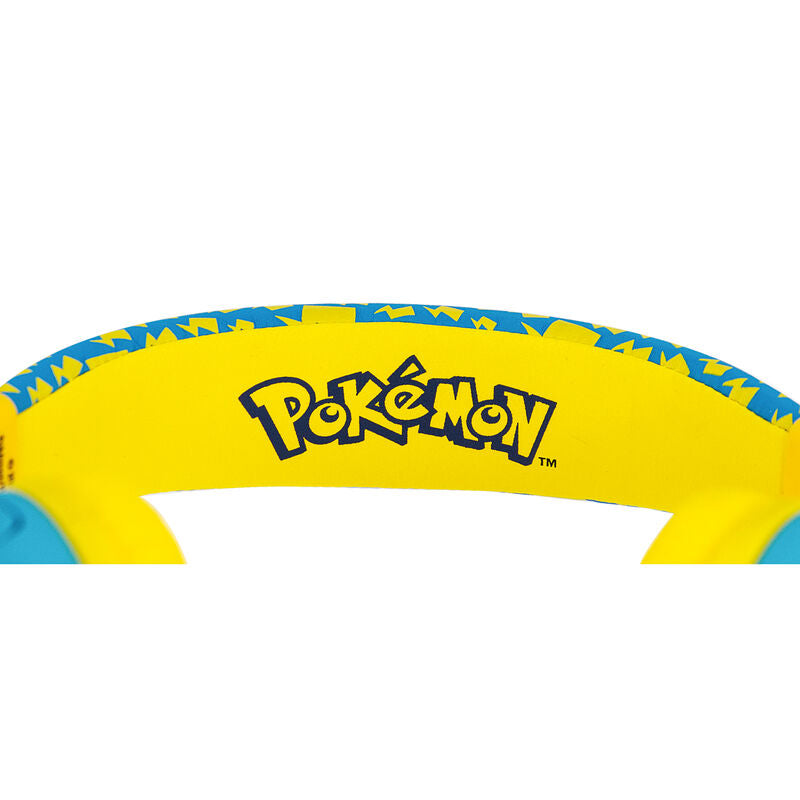 Détail des coussinets rembourrés et confortables du casque Pikachu pour enfants de 3 à 7 ans