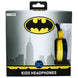 Casque DC Comics Batman Core posé sur une surface blanche avec câble jack 3,5 mm visible